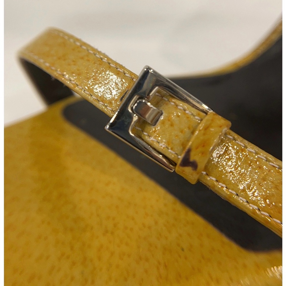 Gucci Yellow Patent Leather Mule Heel Sandals Size 7.5 37.5 - Picture 5 of 10